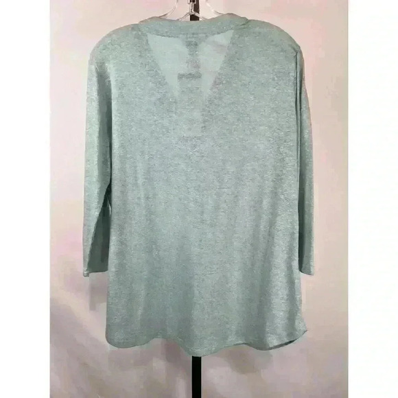 Orvis Women's Relaxed Fit Pullover 3/4 Sleeve Linen‎ Blend Top Size L Green NWT - Picture 2 of 8